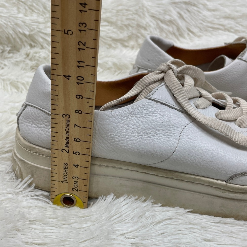 Soludos Shoes Ibiza Sneakers Womens 8.5 White Leather Classic Casual‎ Platform - Picture 11 of 11